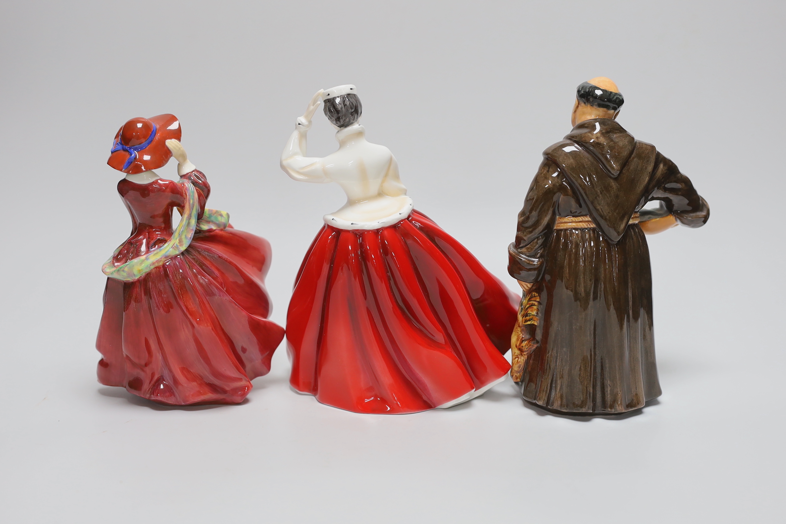 Three Royal Doulton figures - 'Top o' the Hill', HN1831, 'Gail' HN2937 and 'The Jovial Monk' HN2144 (3)